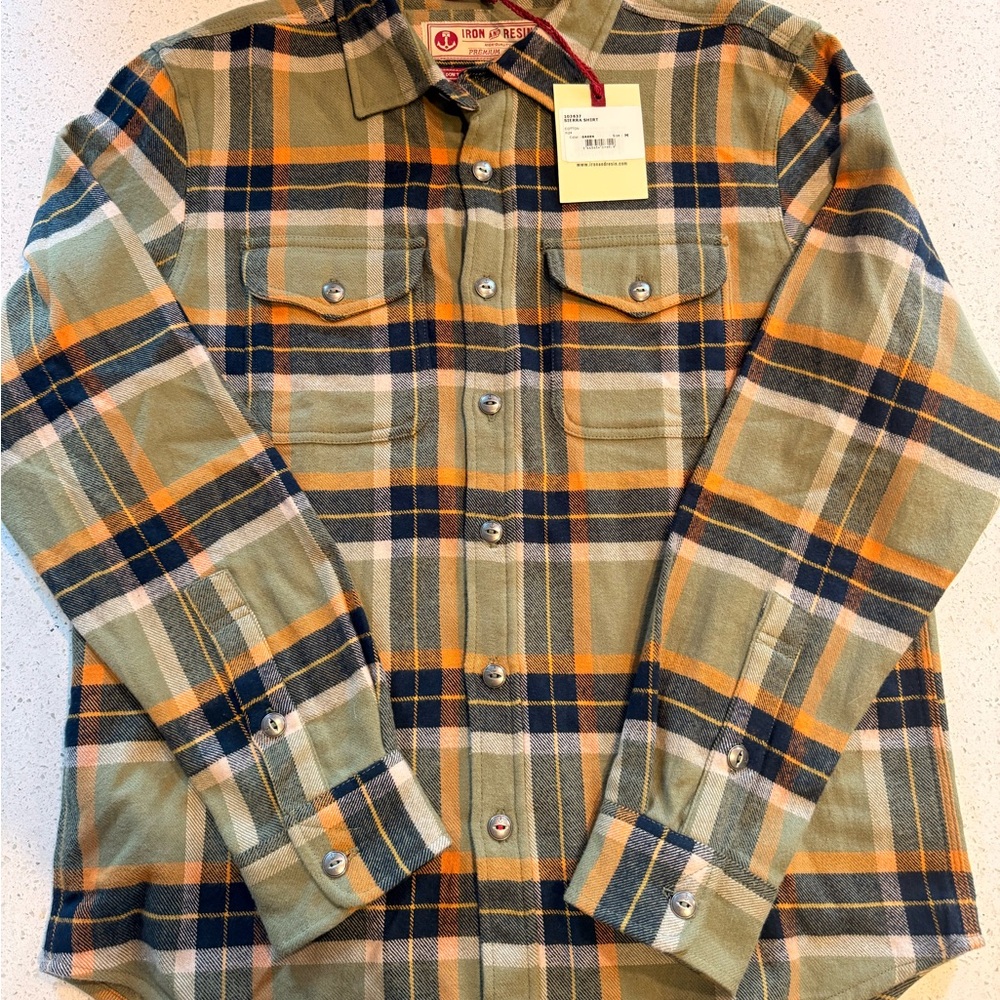 Iron & Resin 'Sierra Shirt' Cotton Twill Flannel Size Medium